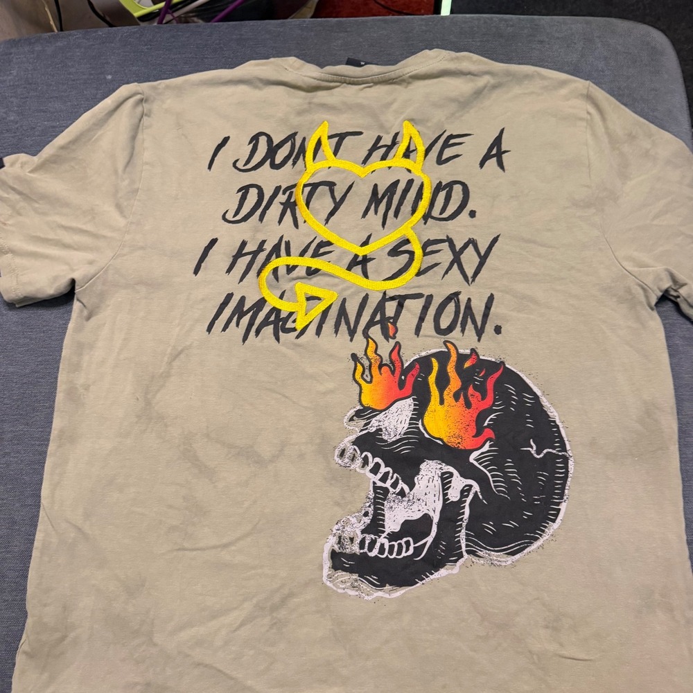Switch Limited Edition Men XL T-Shirt Olive Green Skull Sexy Imagination Graphic